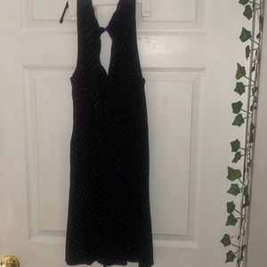 black with white polkadots flowy dress